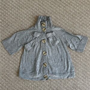 Paul & Joe Gray Kids Top with Bow and Button Accents